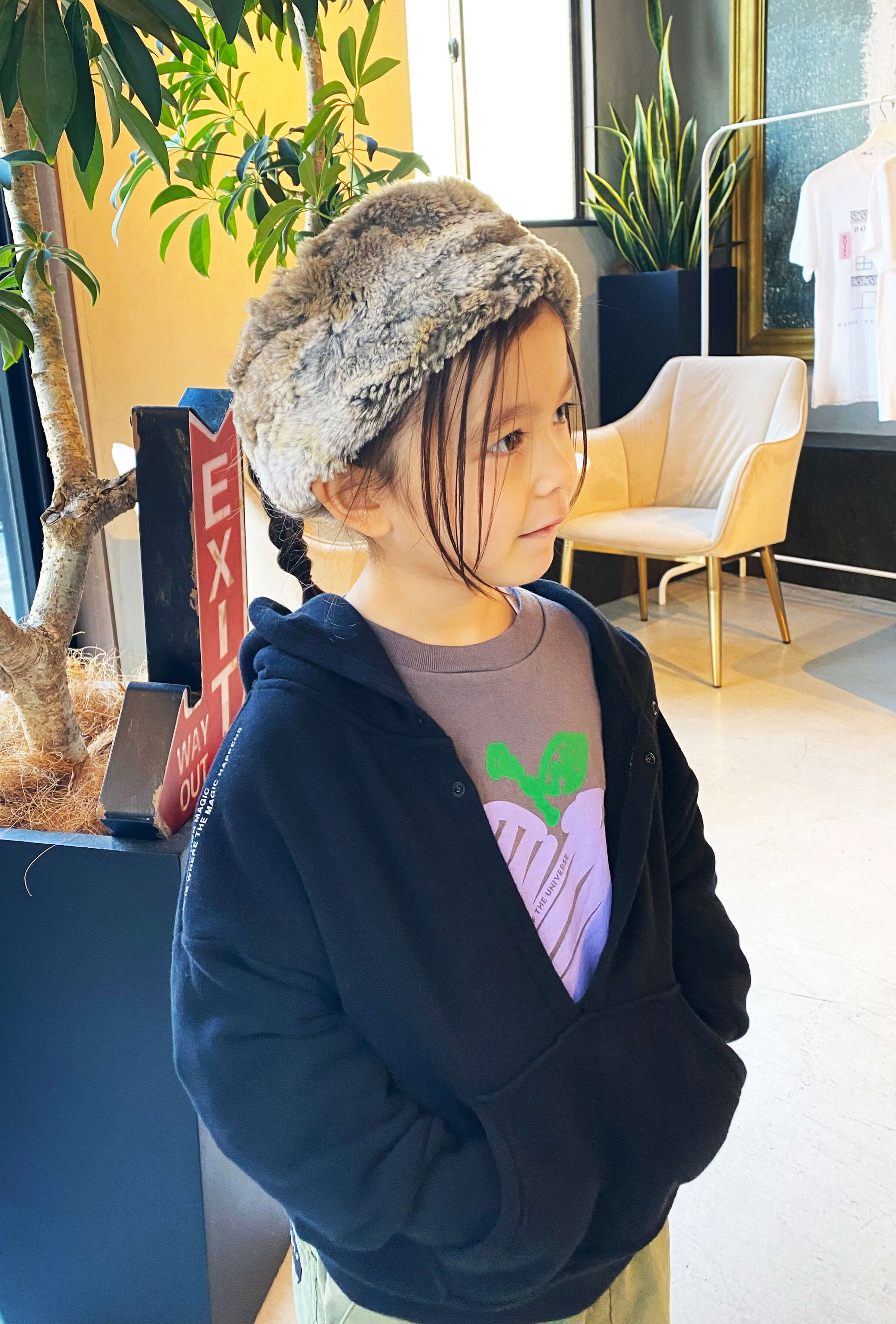 Boys & Girls Black Hooded Sweatshirt