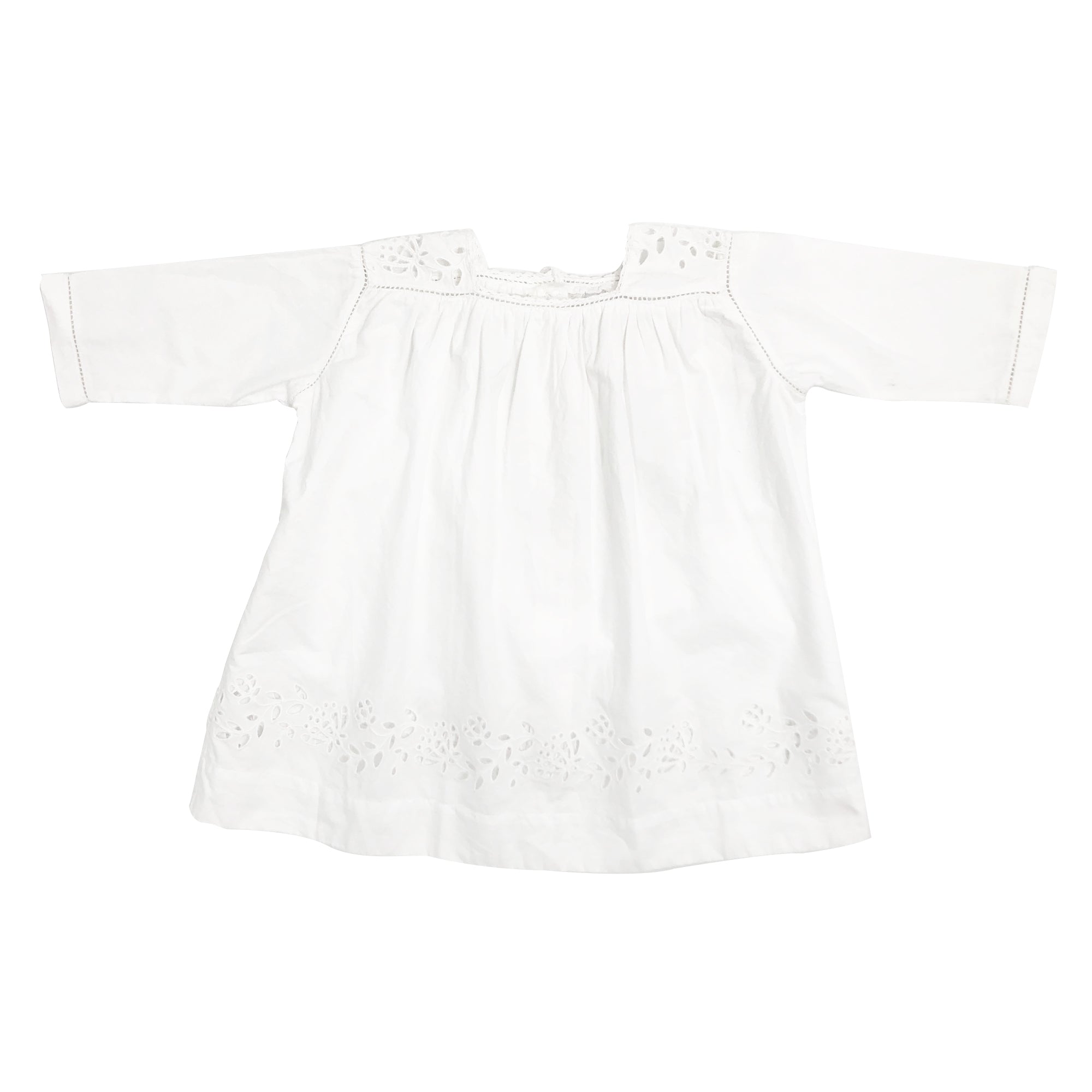 Baby White Cotton Woven Dress