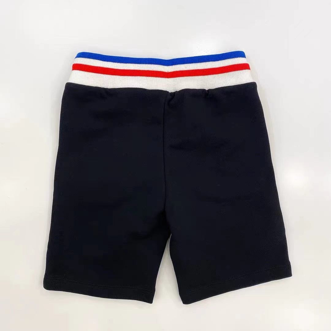 Boys & Girls Black Cotton Shorts