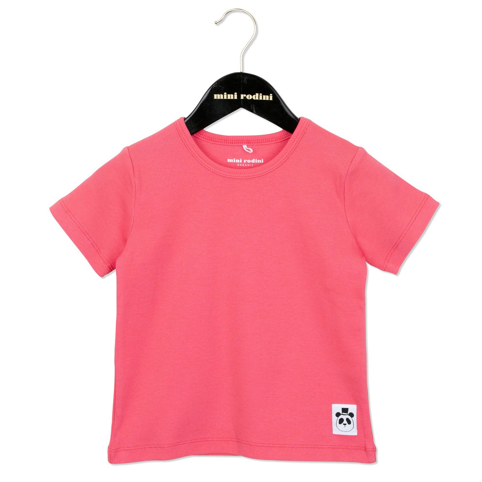 Girls Pink Cotton T-Shirt With Panda Label - CÉMAROSE | Children's Fashion Store - 1