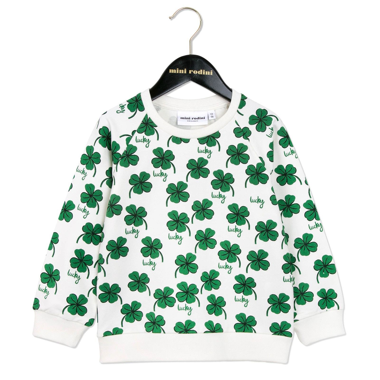 Girls White Cotton Sweatshirt With Clover Print - CÉMAROSE | Children's Fashion Store - 1