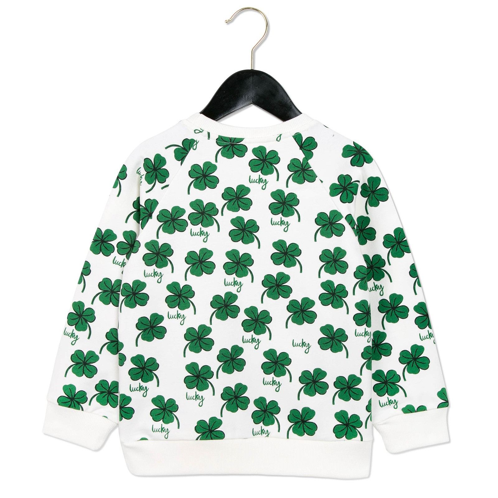 Girls White Cotton Sweatshirt With Clover Print - CÉMAROSE | Children's Fashion Store - 2
