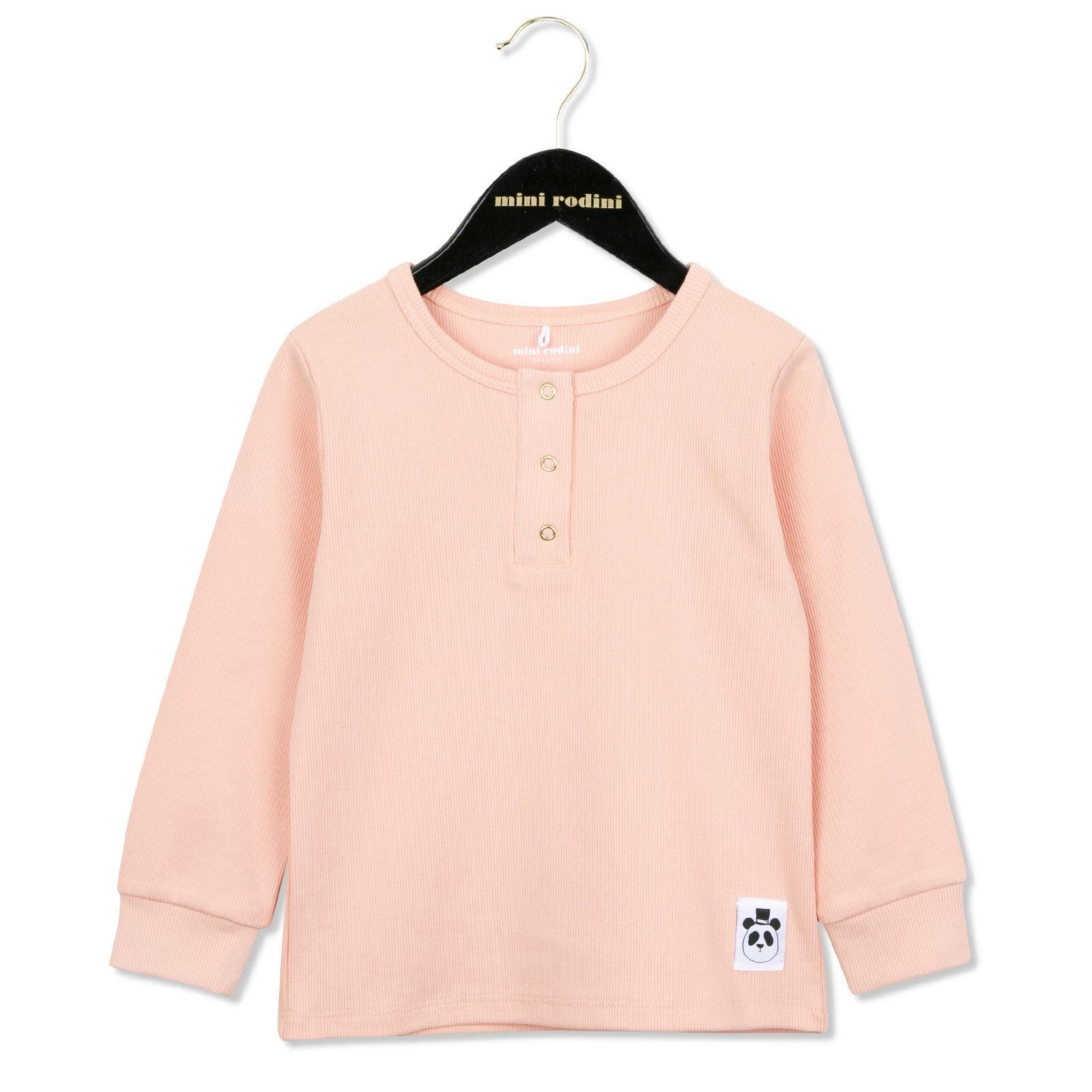 Girls Light Pink Cotton T-Shirt With Panda Label - CÉMAROSE | Children's Fashion Store - 1