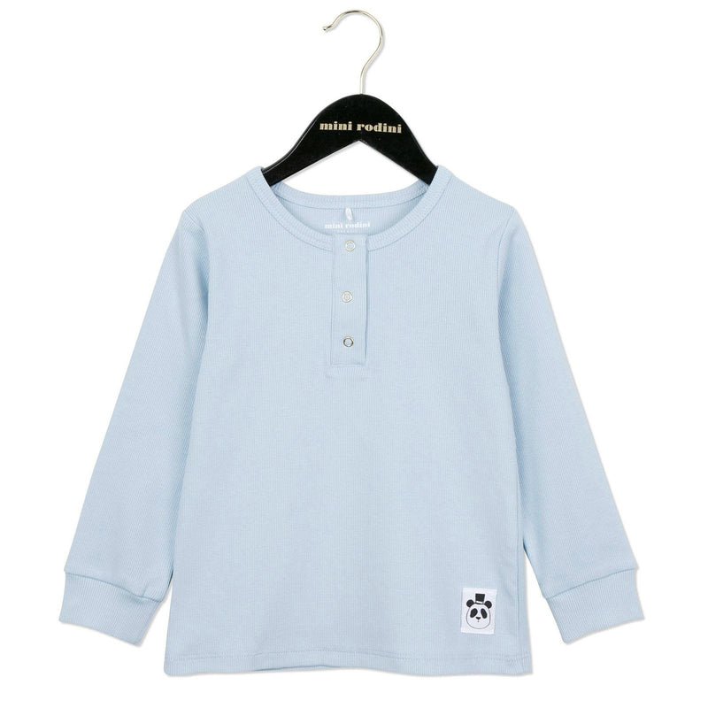 Girls Light Blue Cotton T-Shirt With Panda Label - CÉMAROSE | Children's Fashion Store - 1