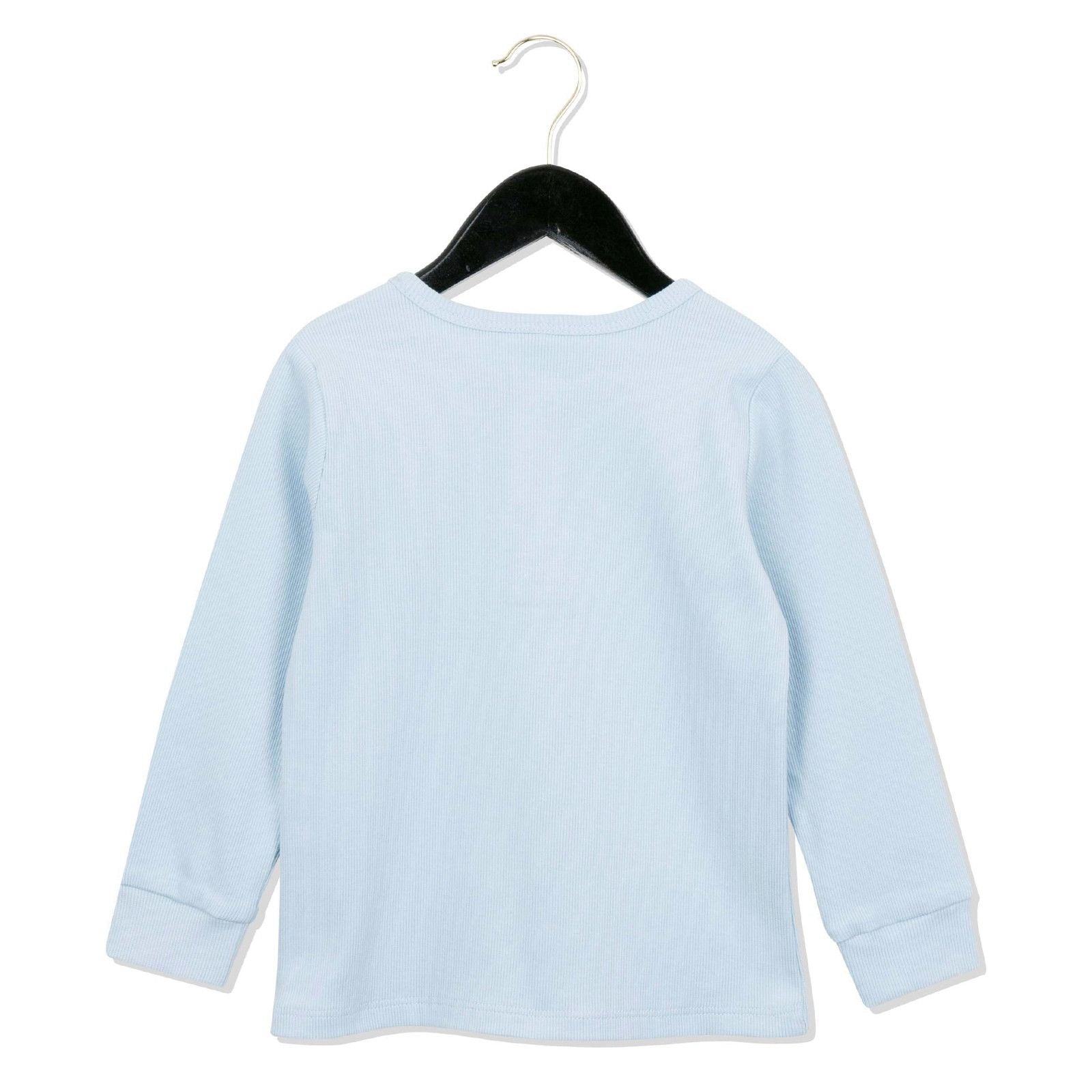 Girls Light Blue Cotton T-Shirt With Panda Label - CÉMAROSE | Children's Fashion Store - 2