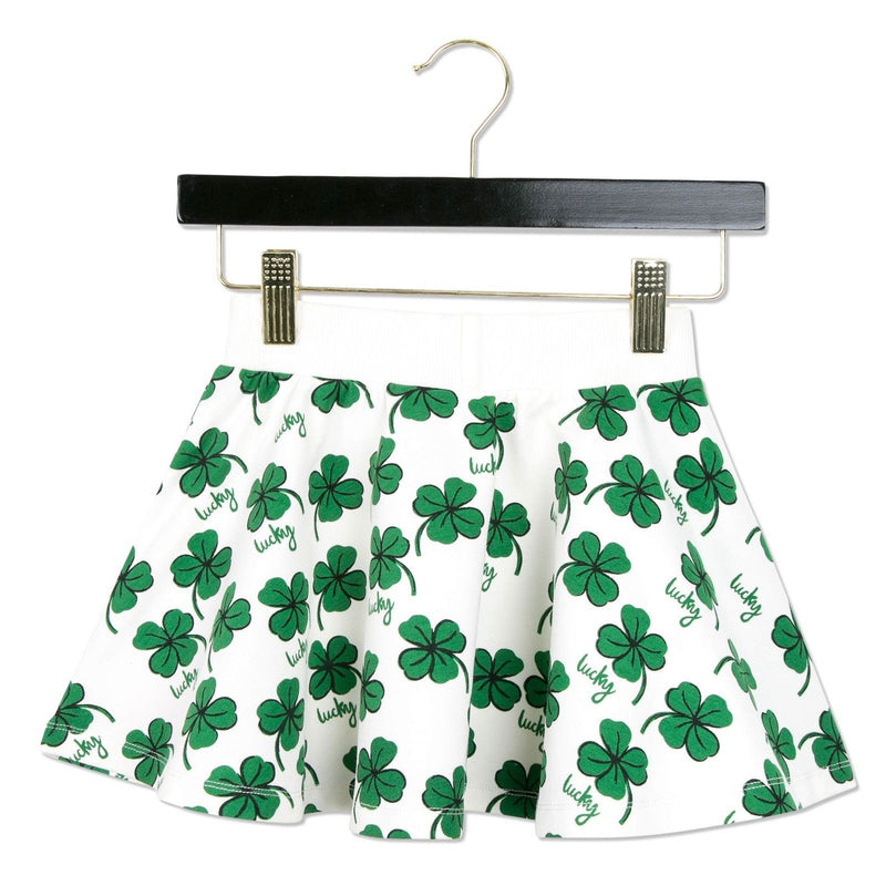 Girls White Cotton Skirt With Clover Print - CÉMAROSE | Children's Fashion Store - 2