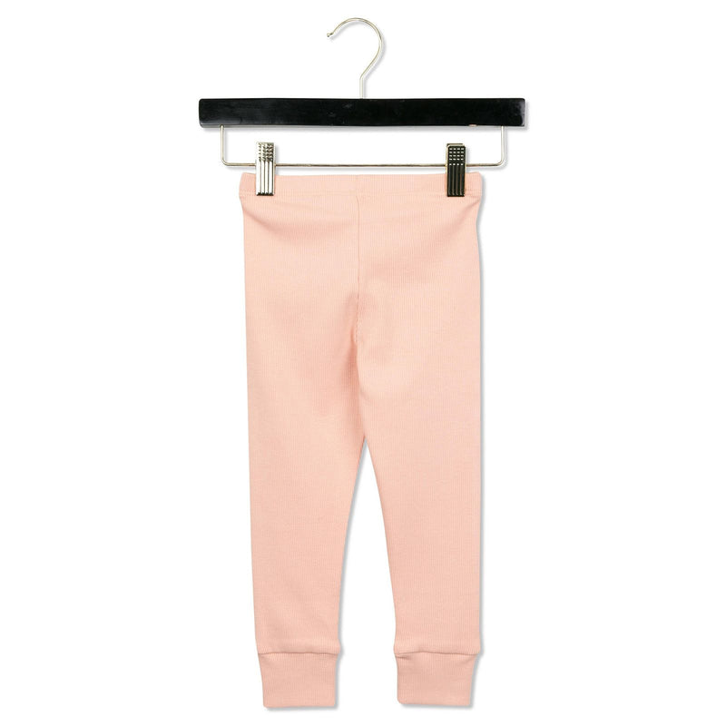 Girls Light Pink Cotton Leggings With Panda Label - CÉMAROSE | Children's Fashion Store - 2