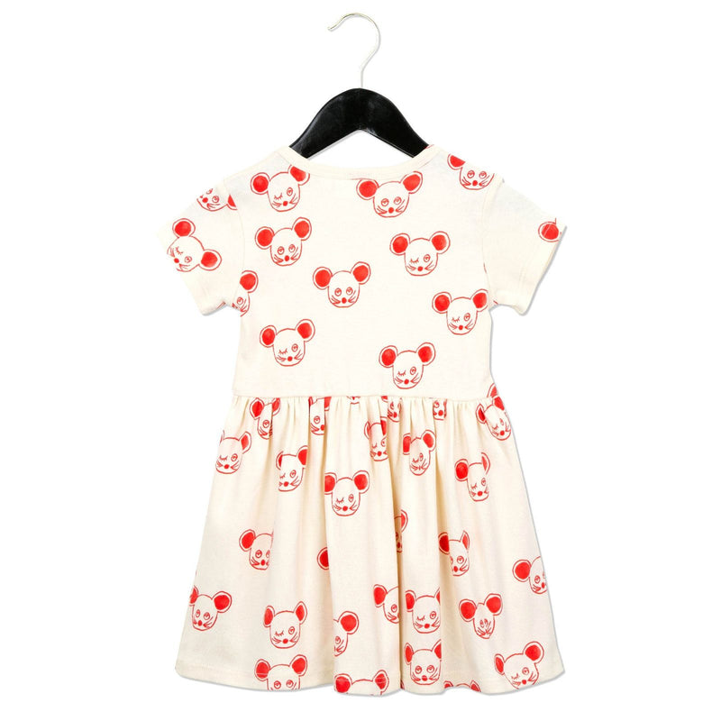 Girls White Cotton Dress With Red Mouse Print - CÉMAROSE | Children's Fashion Store - 2