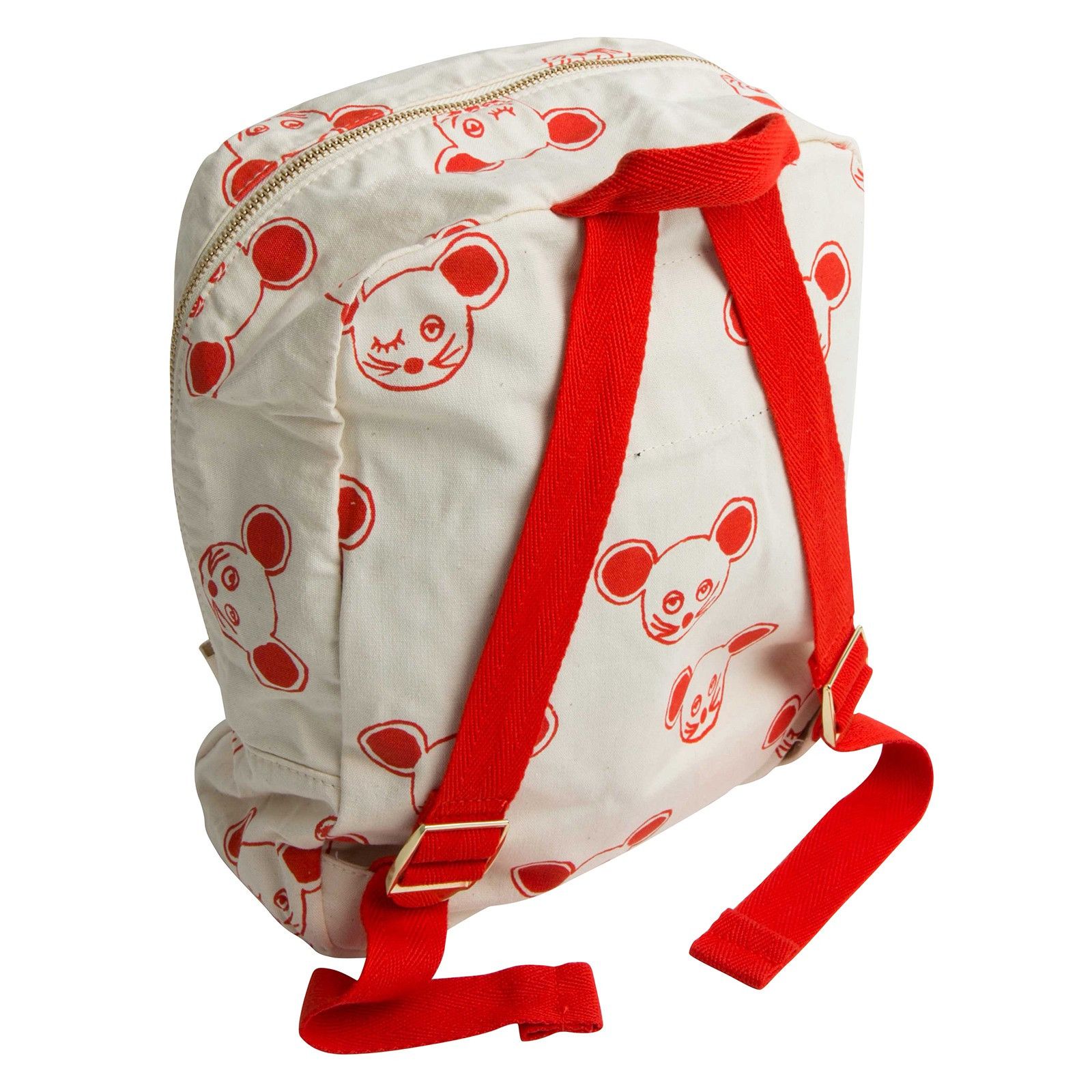Boys&Girls White Cotton Backpack With Red Mouse Print - CÉMAROSE | Children's Fashion Store - 2