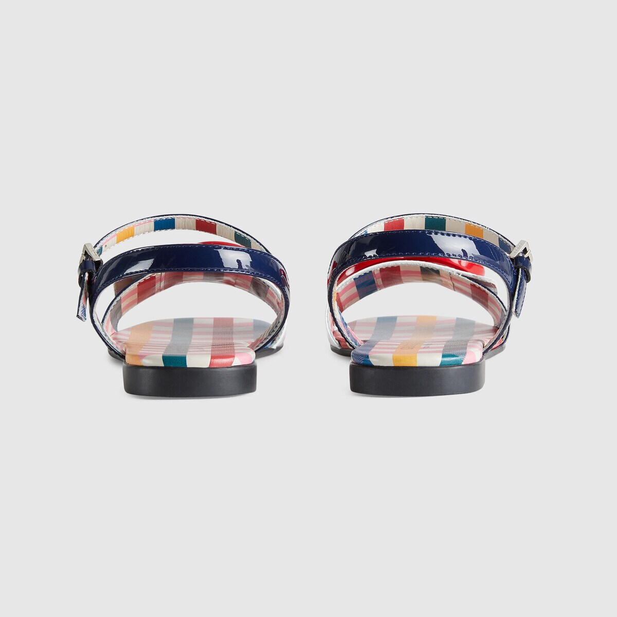 Girls Multicolor Check GG Logo Sandals