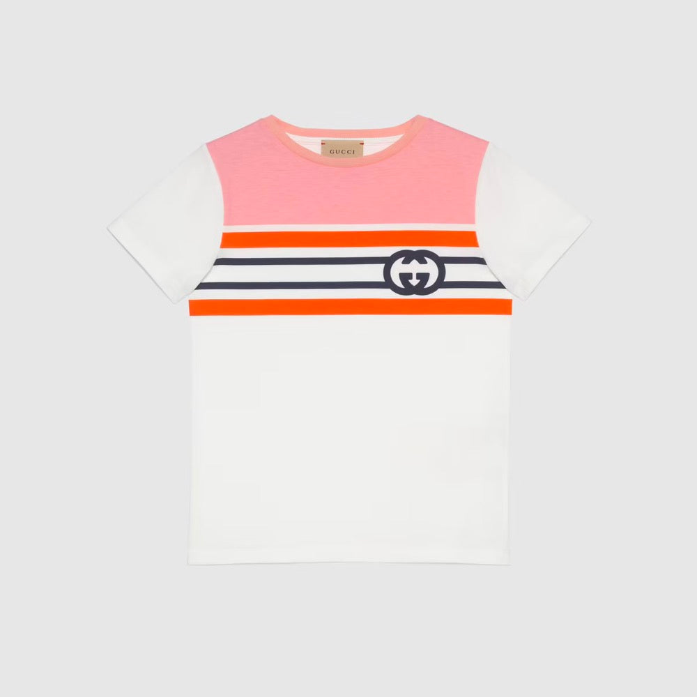 Baby Girls White Stripe T-Shirt