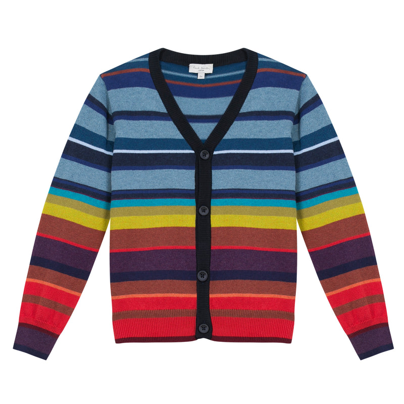 Boys Multicolor Stripe Trims Cotton Cardigan - CÉMAROSE | Children's Fashion Store