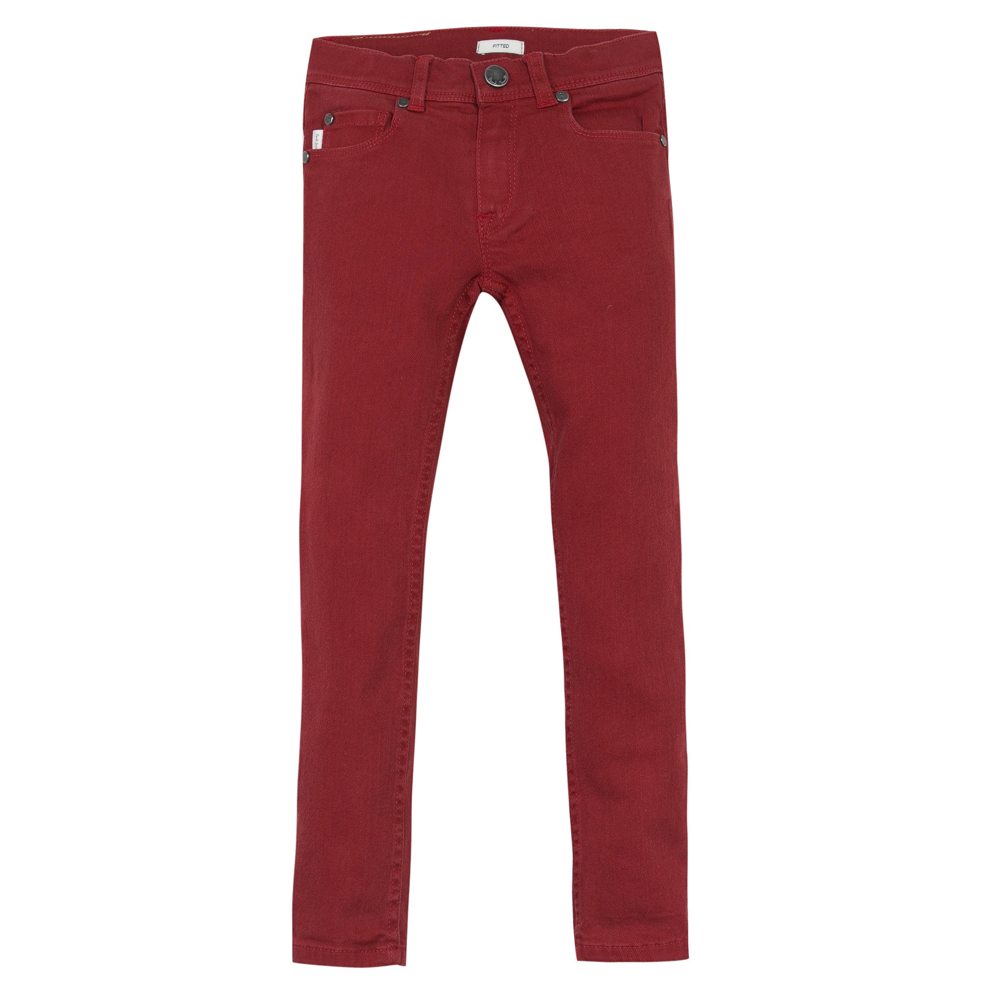 Boys Berry Red Denim Jersey Cotton Jeans - CÉMAROSE | Children's Fashion Store
