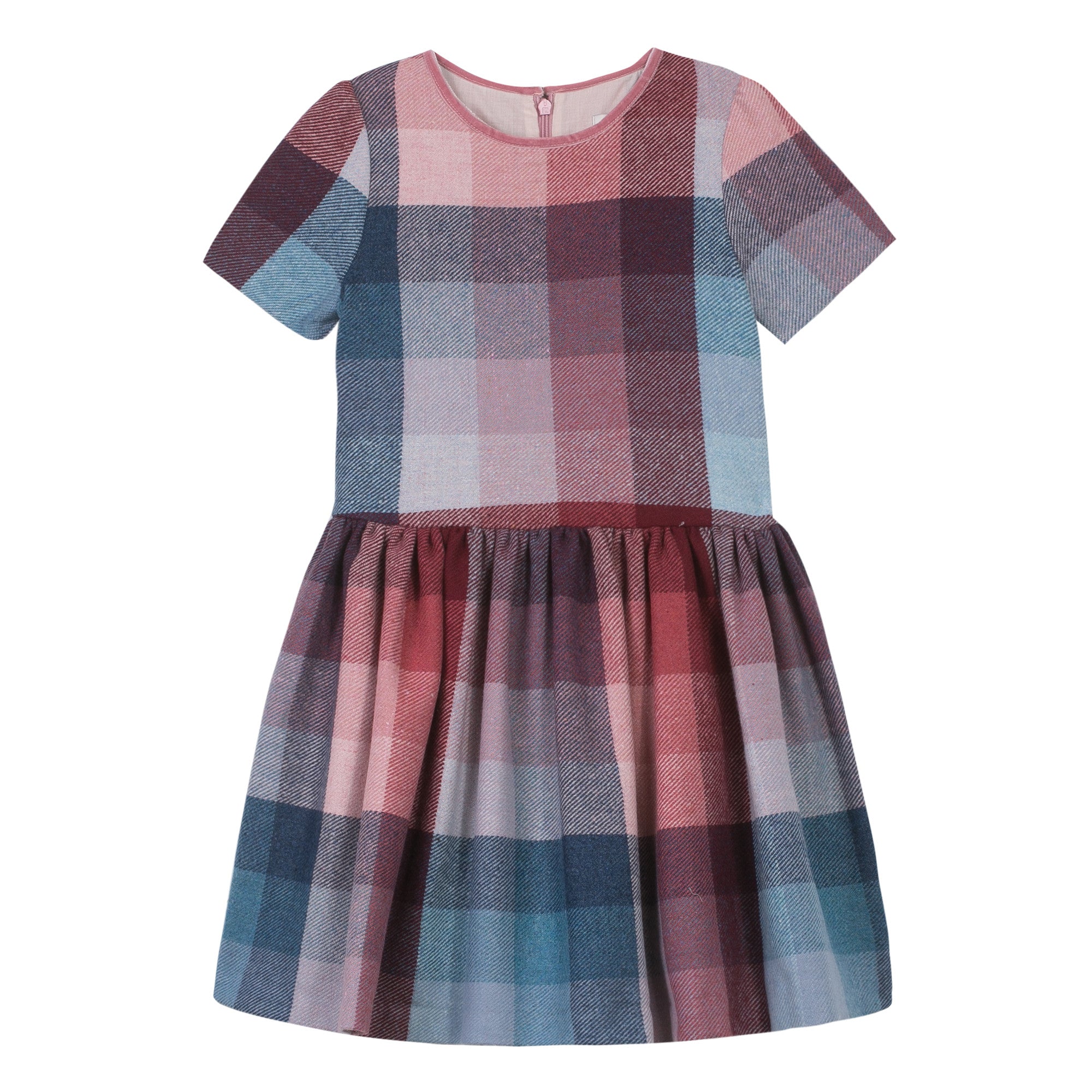Girls Multicolor Check Cotton Dress - CÉMAROSE | Children's Fashion Store
