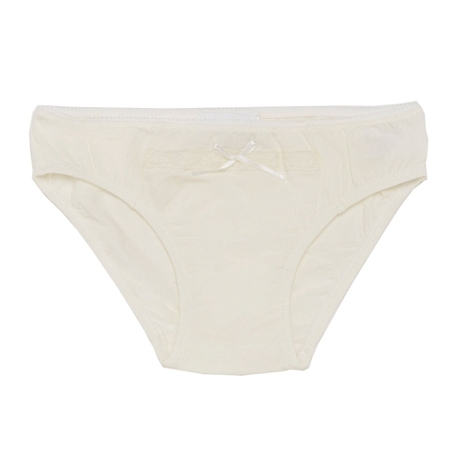 Girls White Bow Trims Jersey Knicker - CÉMAROSE | Children's Fashion Store