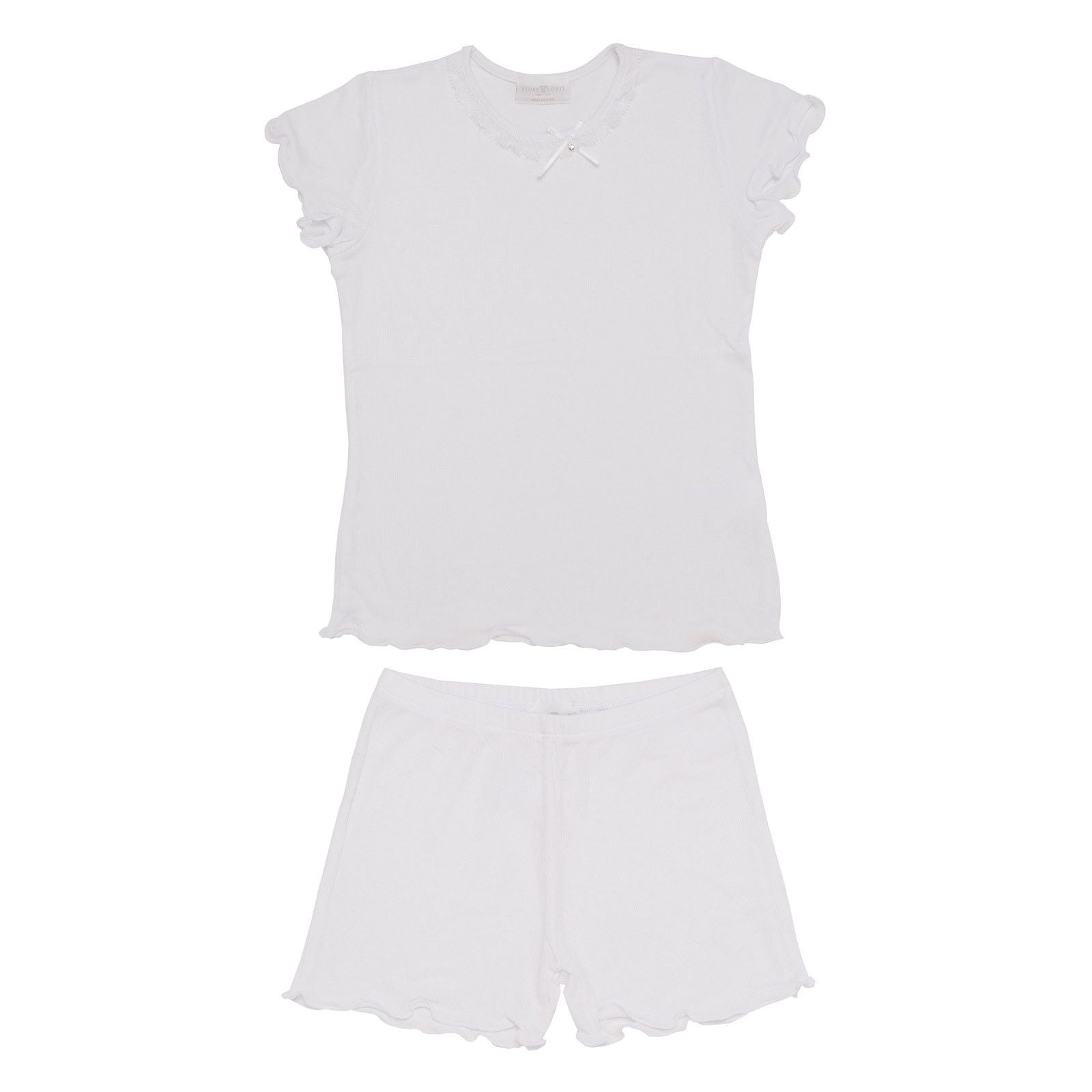 Girls Milk White Top&Bottom Pyjama - CÉMAROSE | Children's Fashion Store