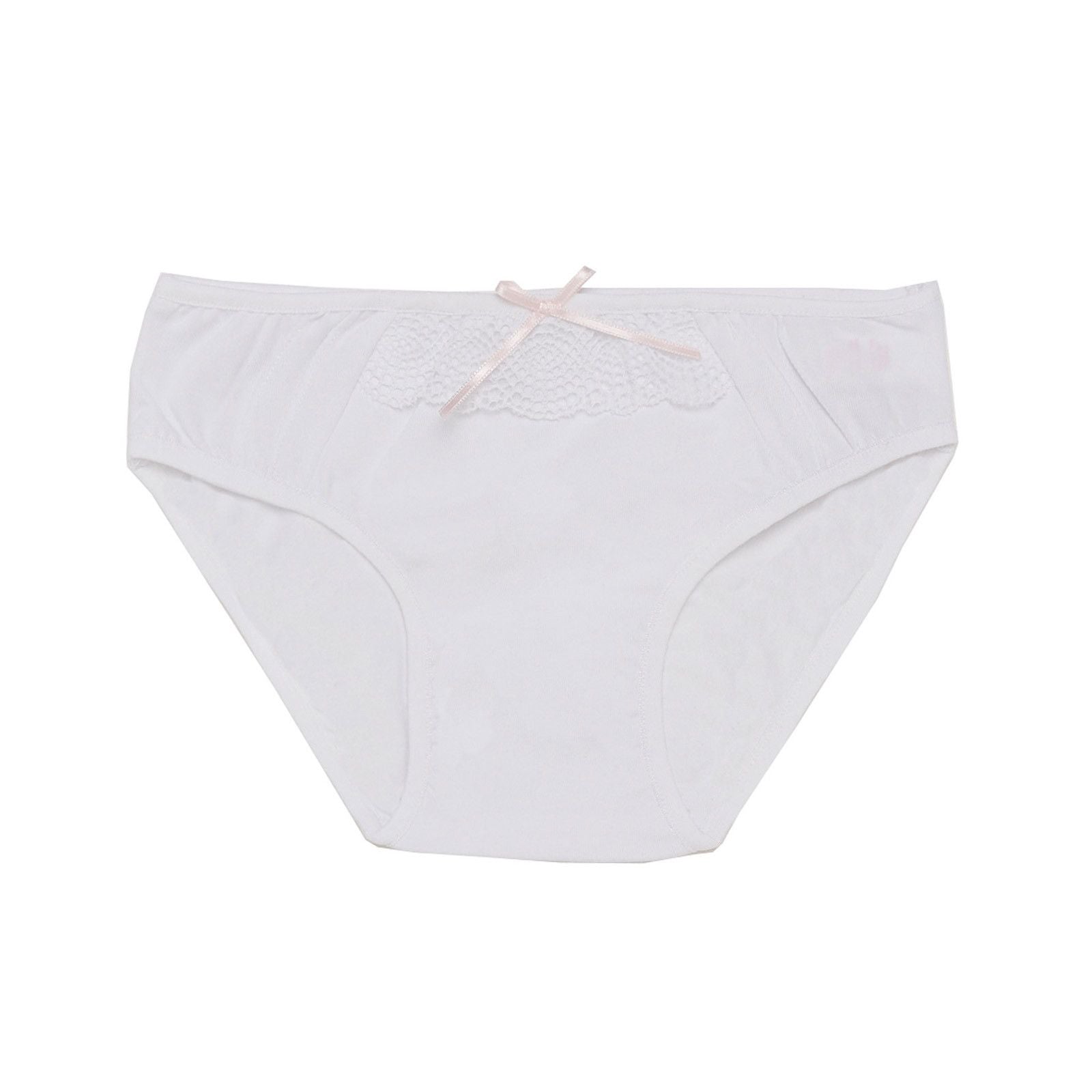 Girls Ivory Jersey Knicker With Pink Bow Trims - CÉMAROSE | Children's Fashion Store