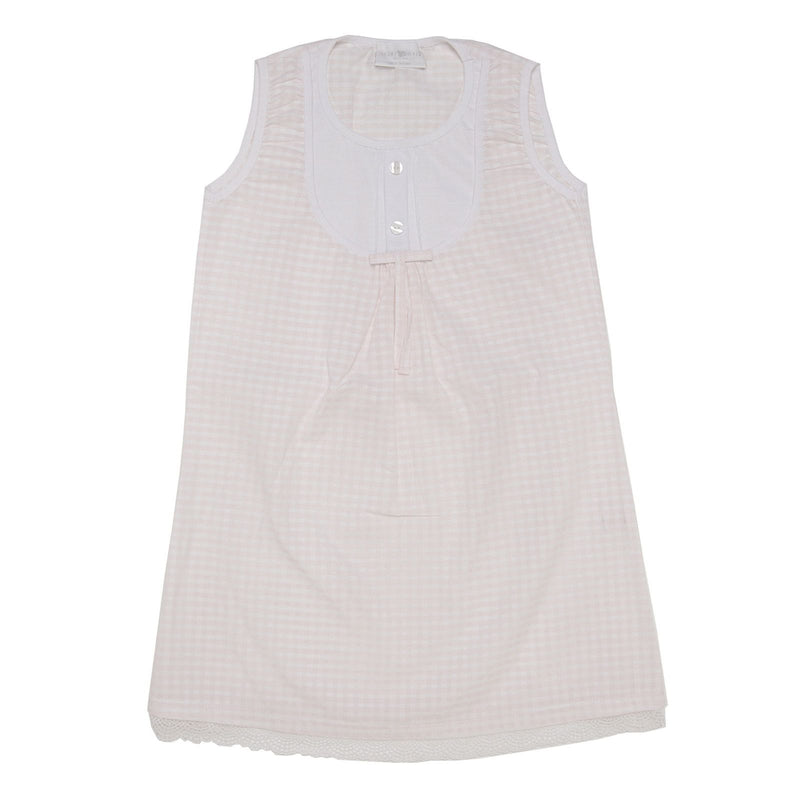 Girls Pink Check Cotton Night Wear Dress - CÉMAROSE | Children's Fashion Store