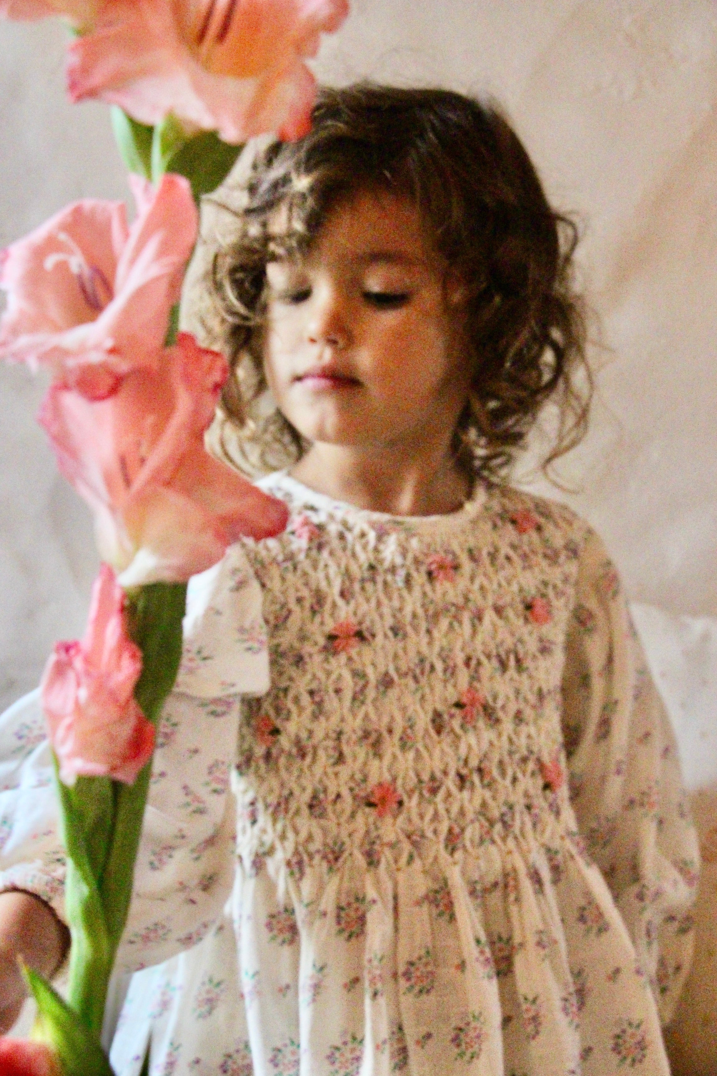 Girls White Floral Top