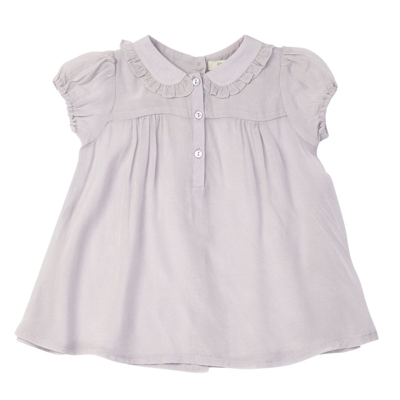 Baby Girls Light Grey Dress With Lace Collar - CÉMAROSE | Children's Fashion Store