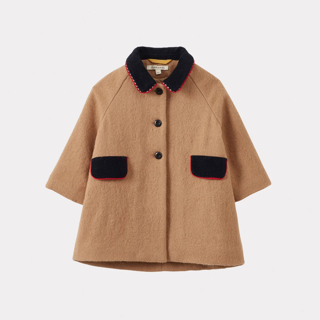 Baby Boys & Girls Brown Check Wool Coat