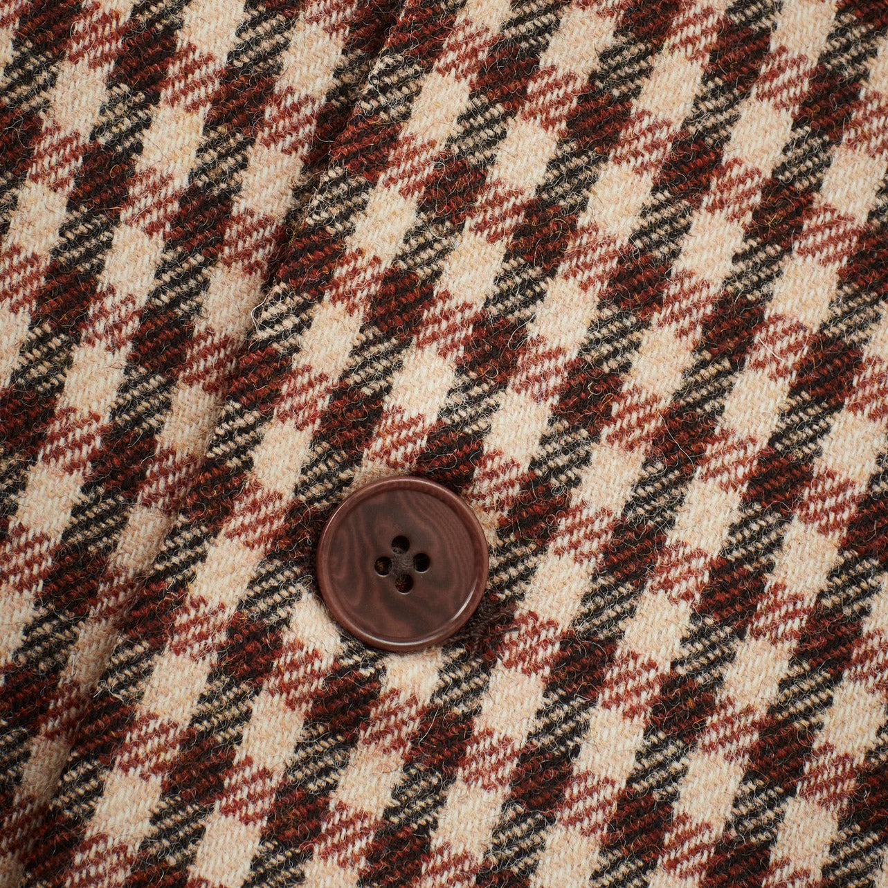 Boys & Girls Brown Check Wool Coat