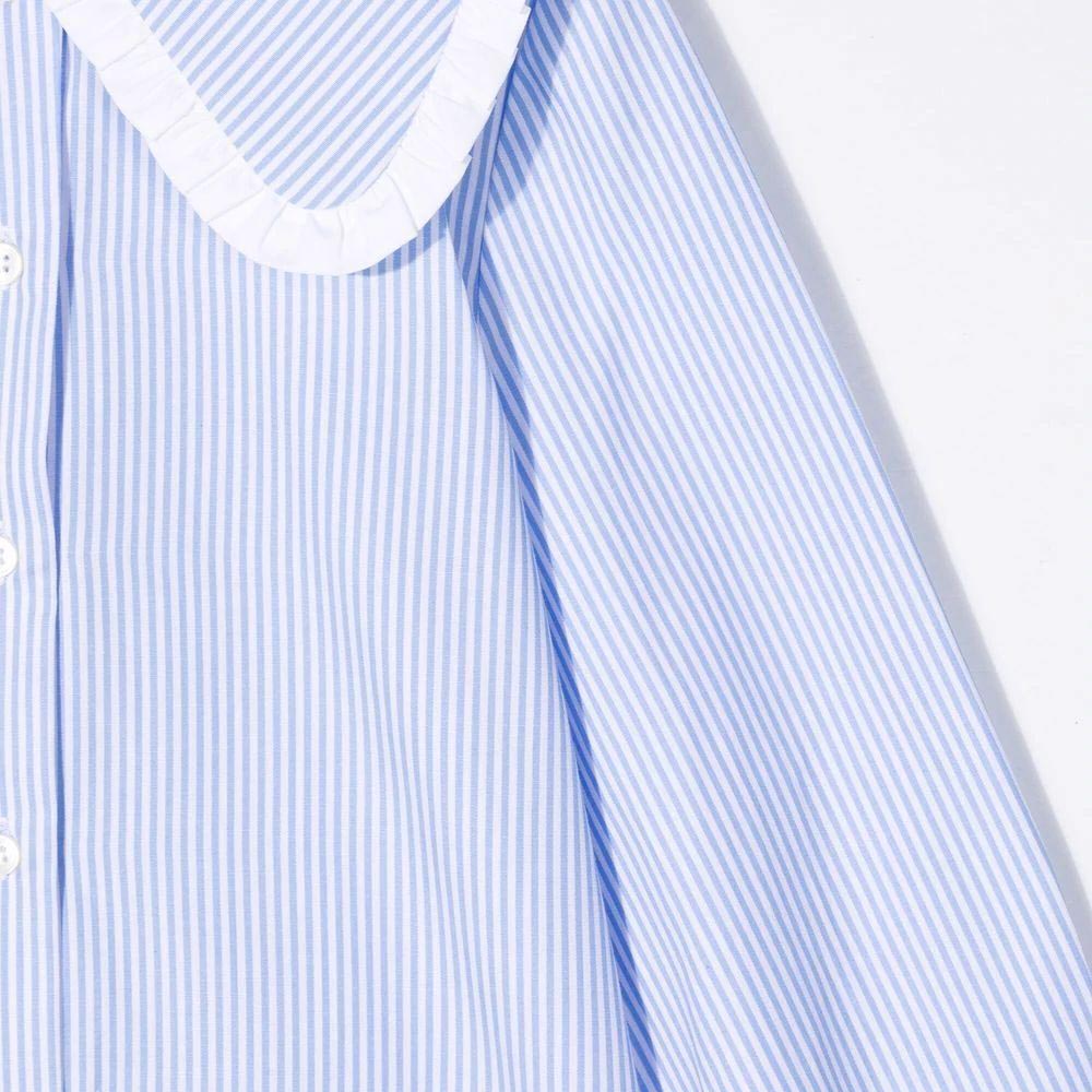 Girls Blue Stripe Cotton Shirt