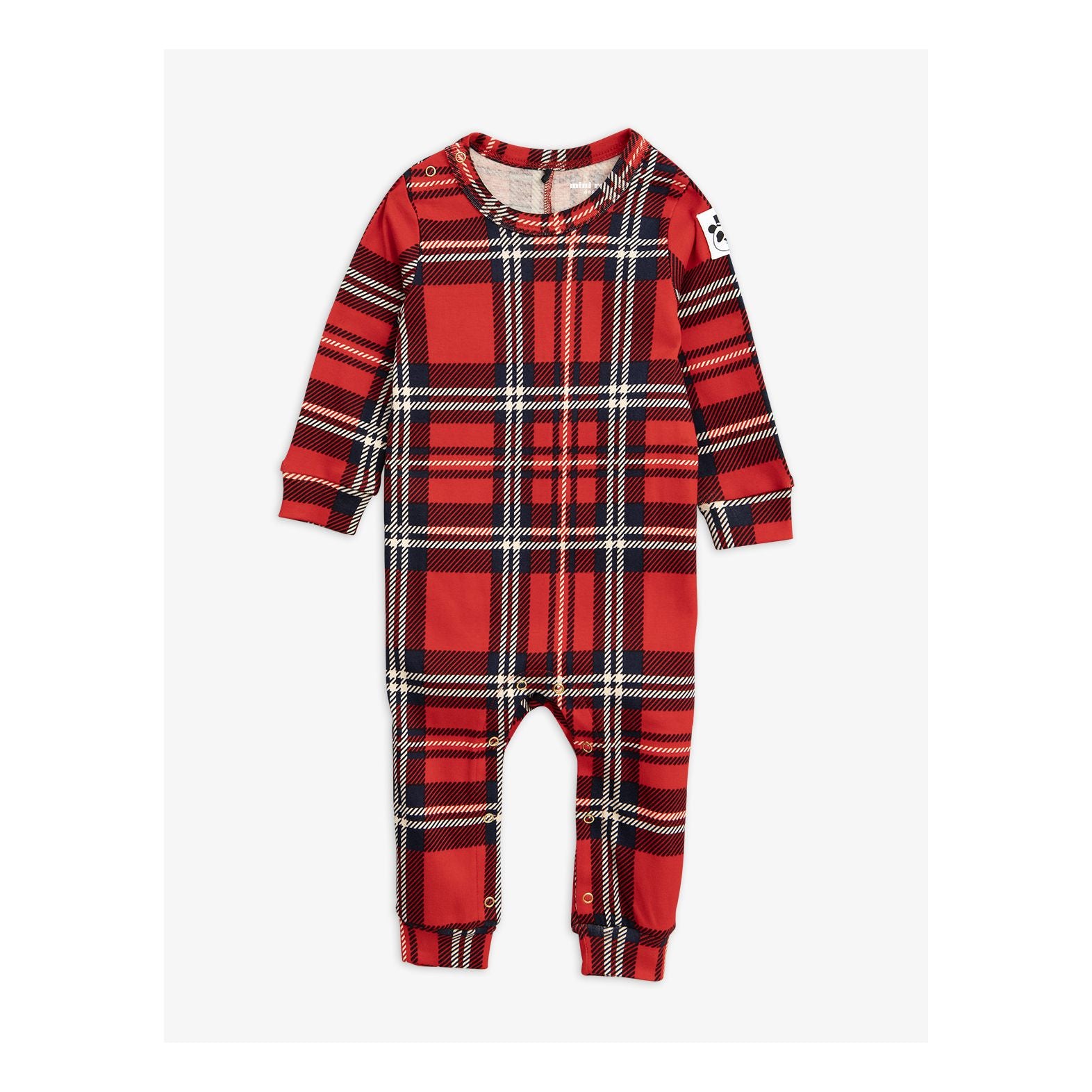 Baby Red Organic Cotton Check Jumpsuit