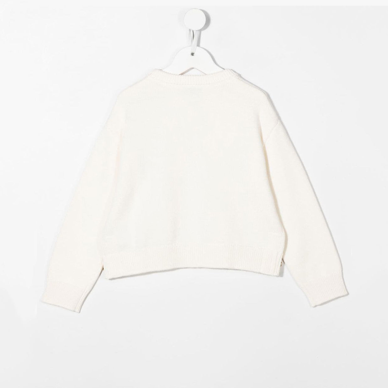 Girls White Cotton Sweater