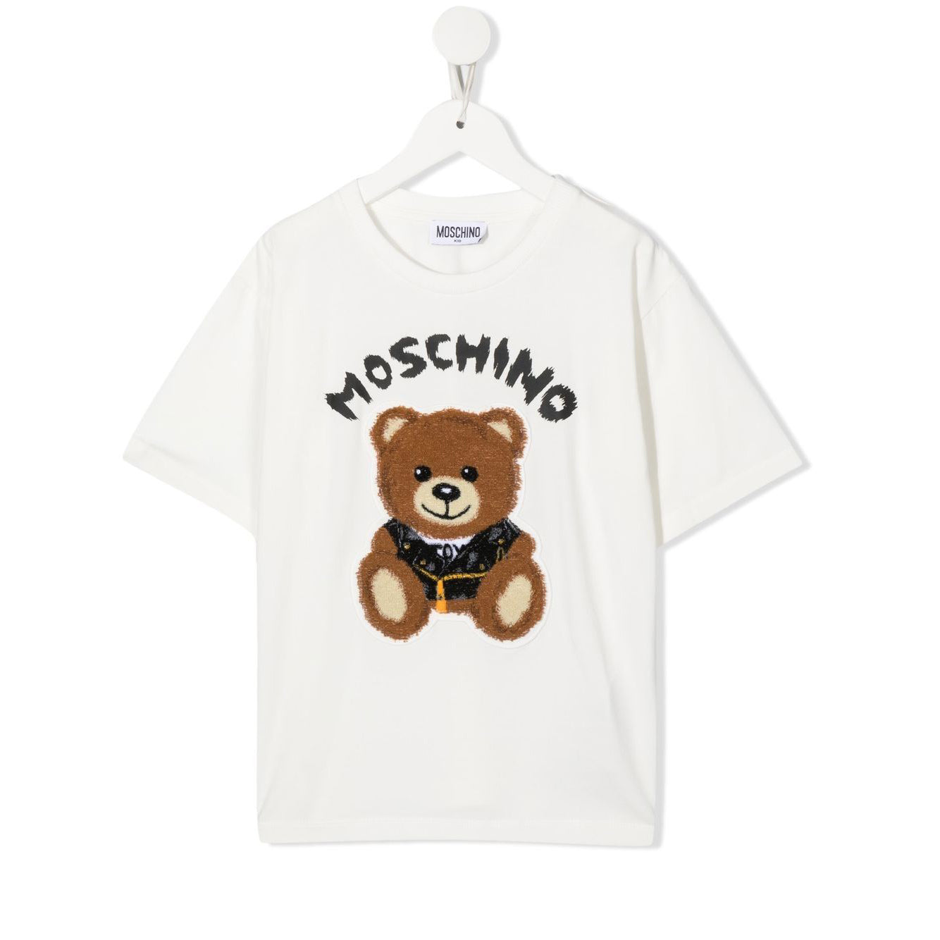 Boys & Girls White Printed Cotton T-Shirt