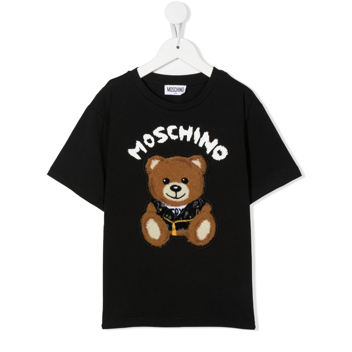 Boys & Girls Black Printed Cotton T-Shirt