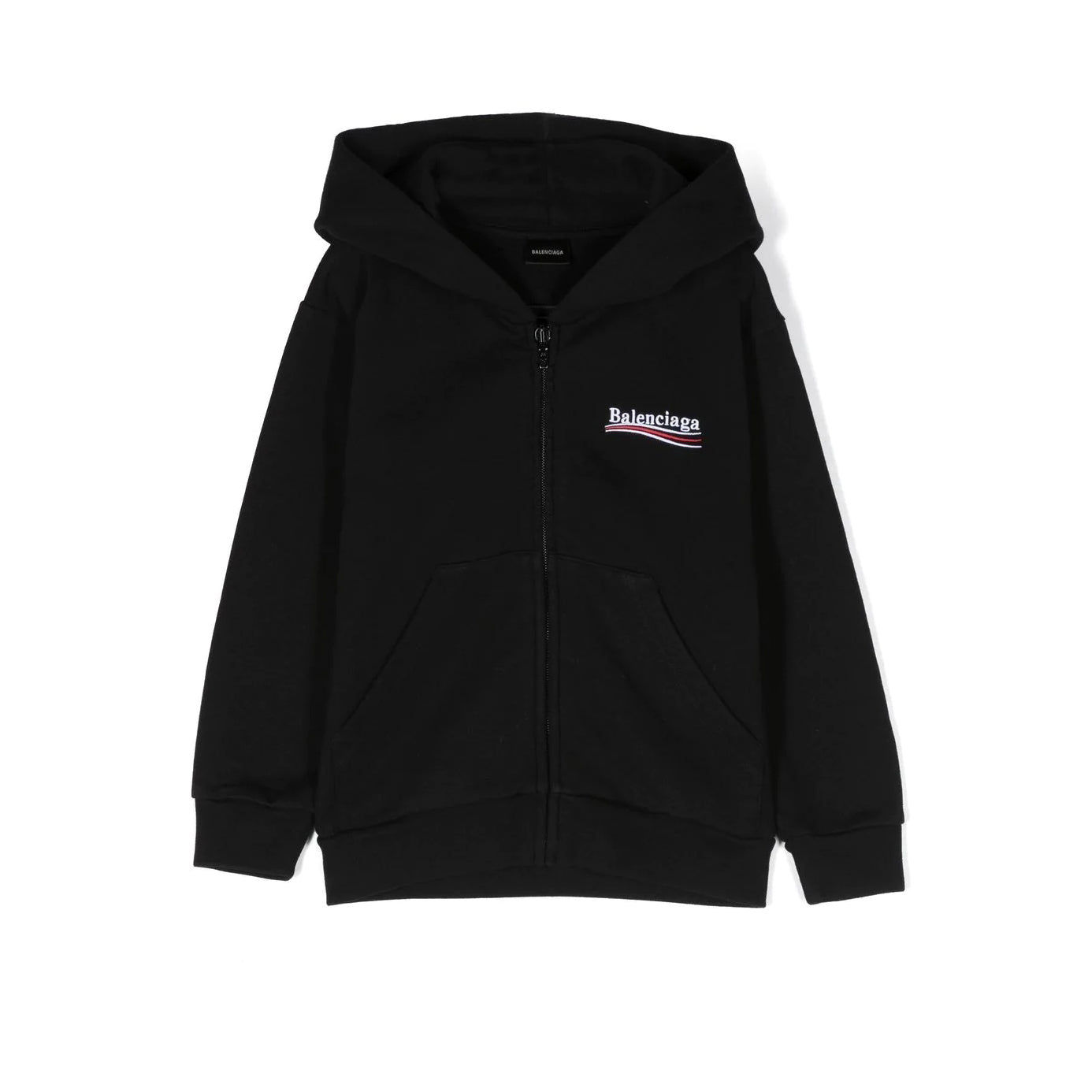 Boys & Girls Black Logo Zip-Up Top