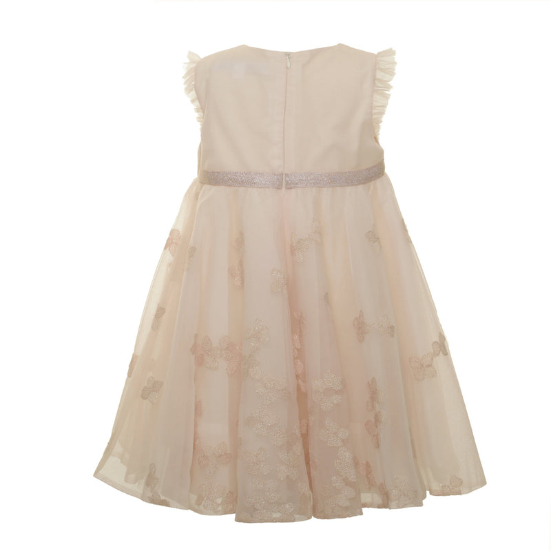 Girls Pink Embroidered Trims Chiffon Wool Dress - CÉMAROSE | Children's Fashion Store - 2