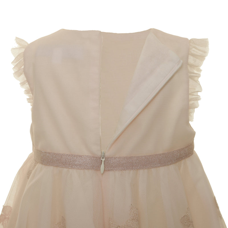 Girls Pink Embroidered Trims Chiffon Wool Dress - CÉMAROSE | Children's Fashion Store - 3