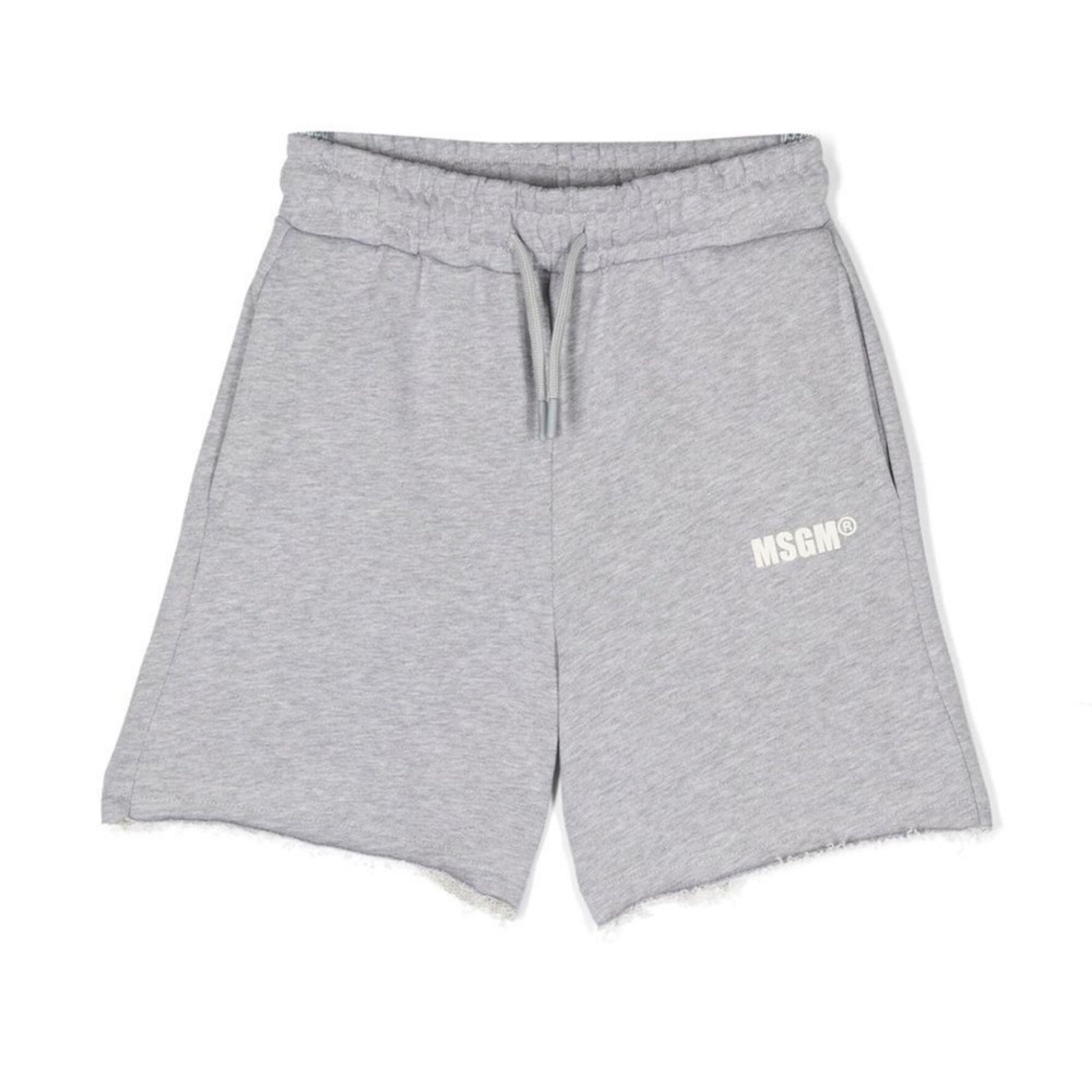 Boys & Girls Grey Logo Cotton Shorts