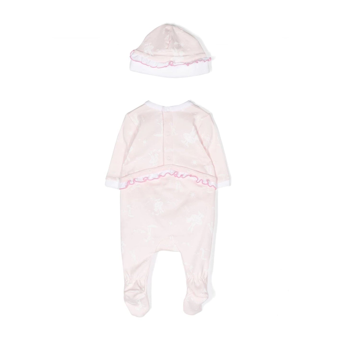 Baby Girls Pink Cotton Babysuit Set