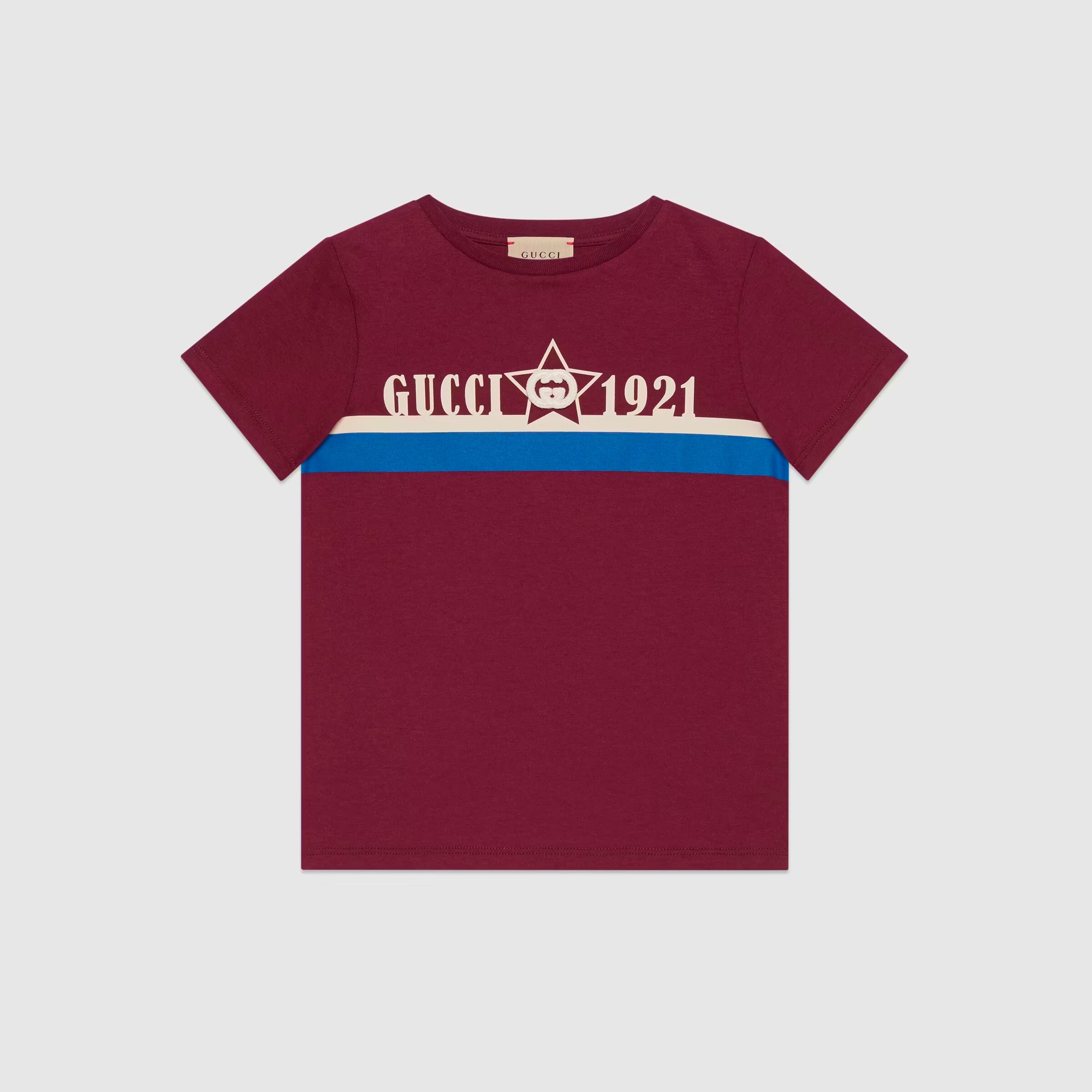 Boys Wine Red Logo Cotton T-Shirt