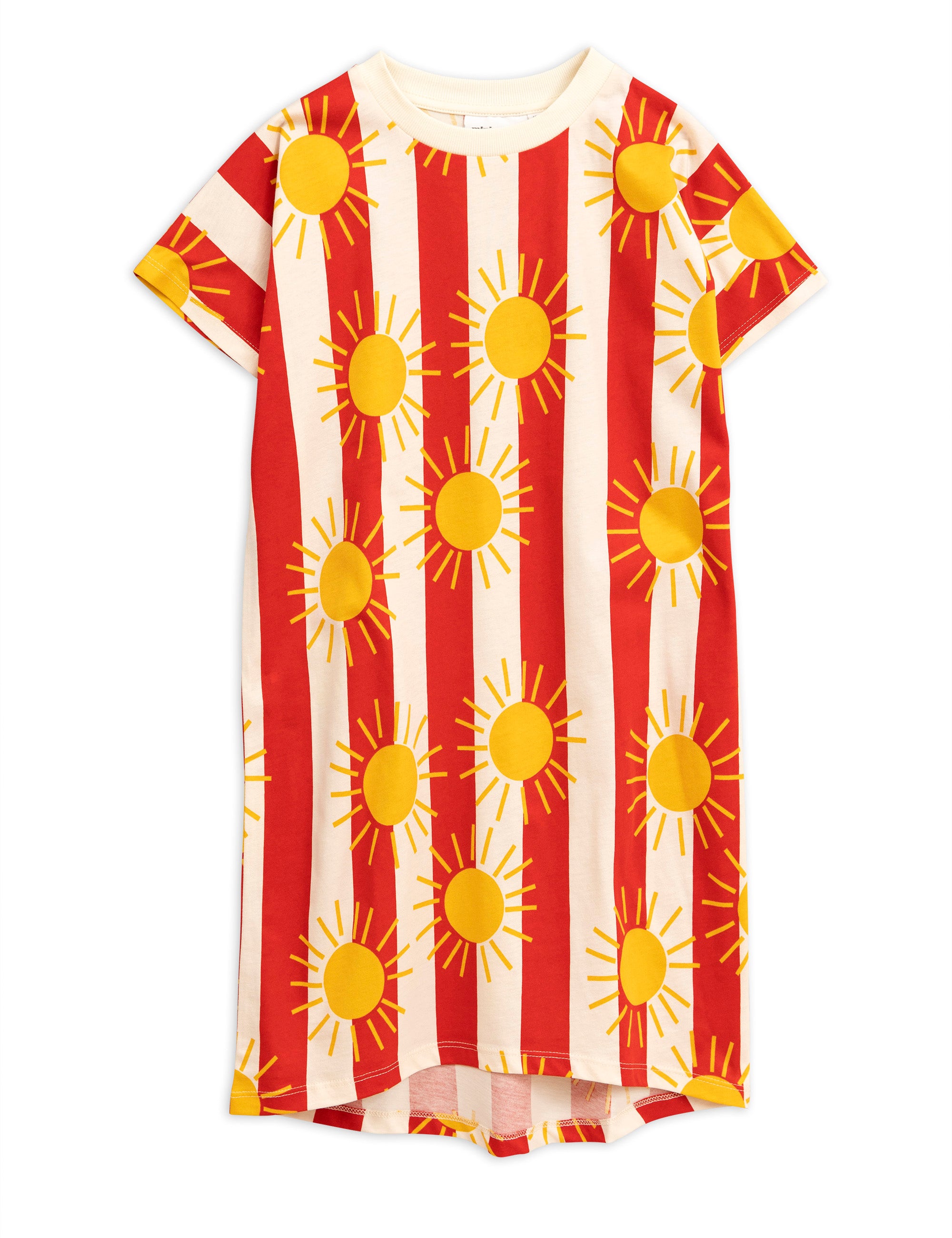 Girls Red Sun Striped Cotton Dress
