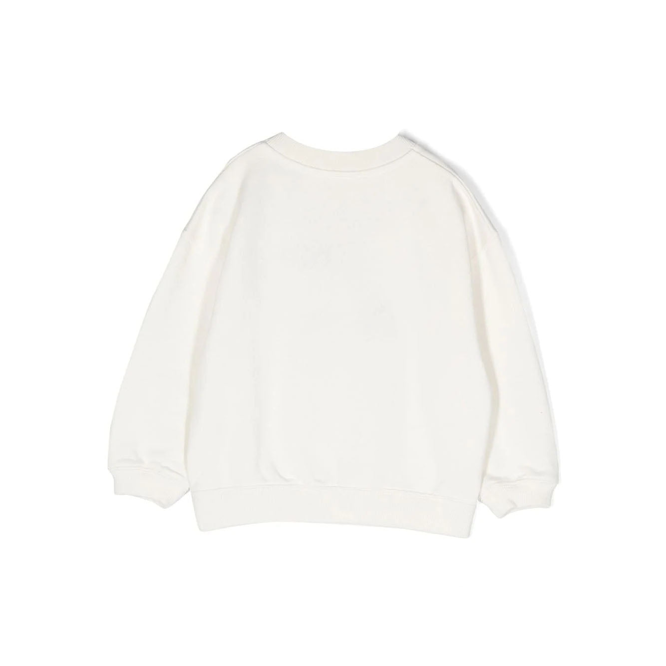 Girls White Logo Cotton Sweatshirt