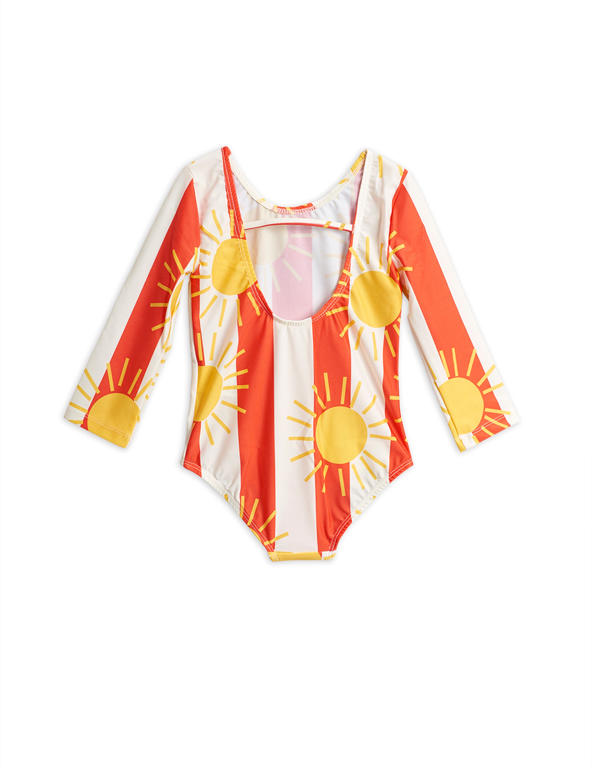 Girls Red Sun Striped Swimsuit