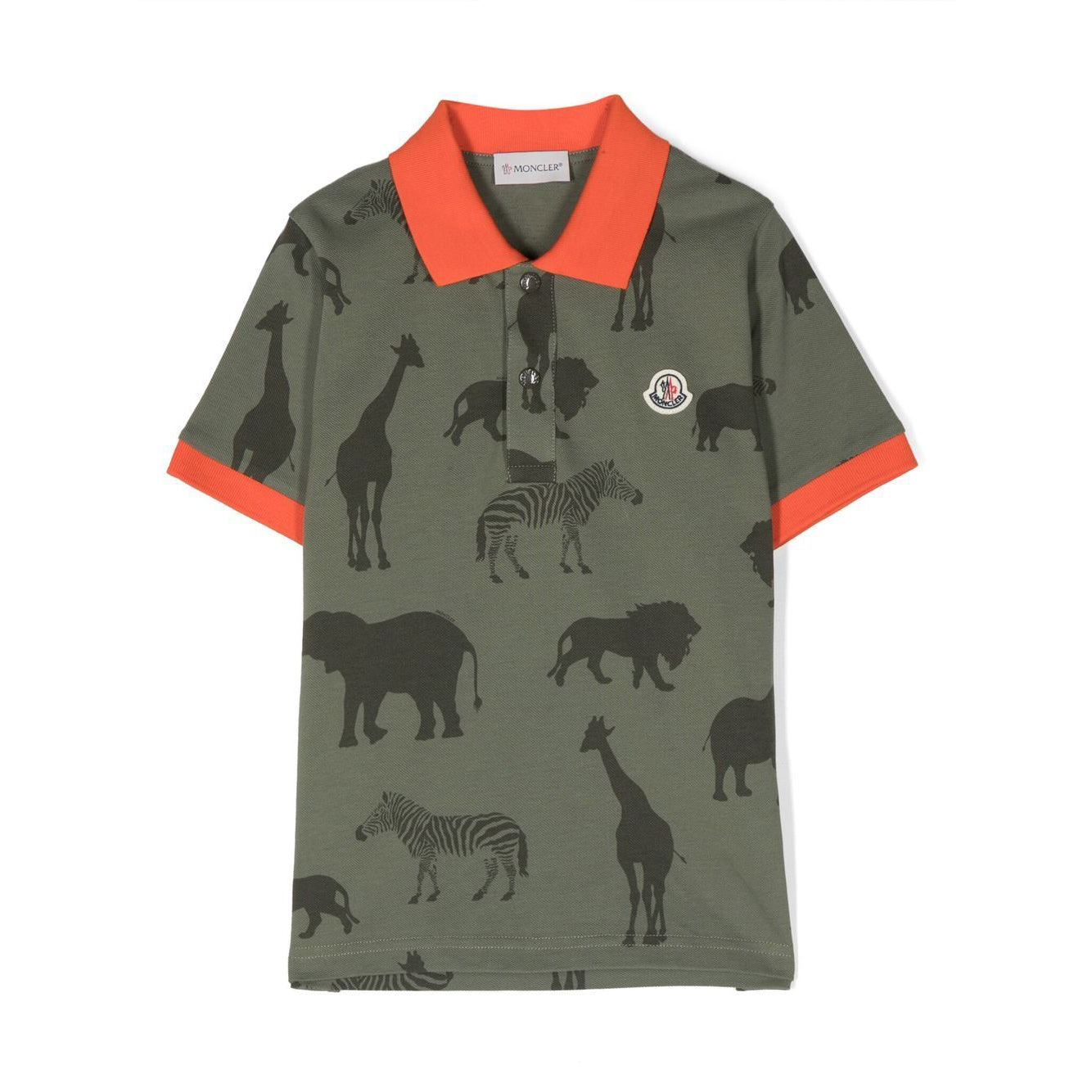 Boys Green Printed Polo Shirt