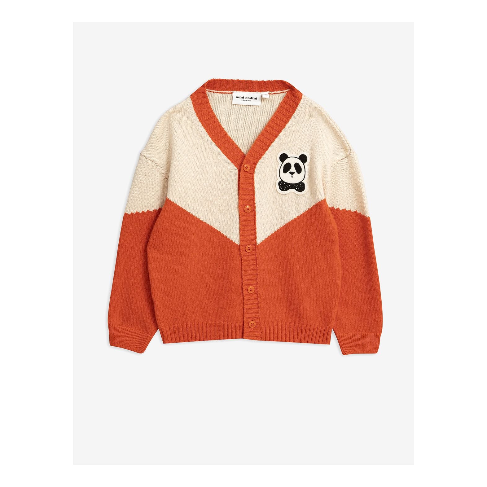 Boys & Girls Orange Panda Wool Cardigan