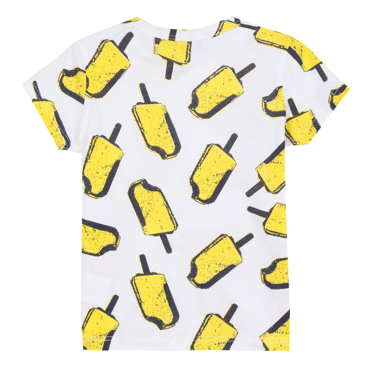 Baby Boys White & Yellow Cotton T-shirt