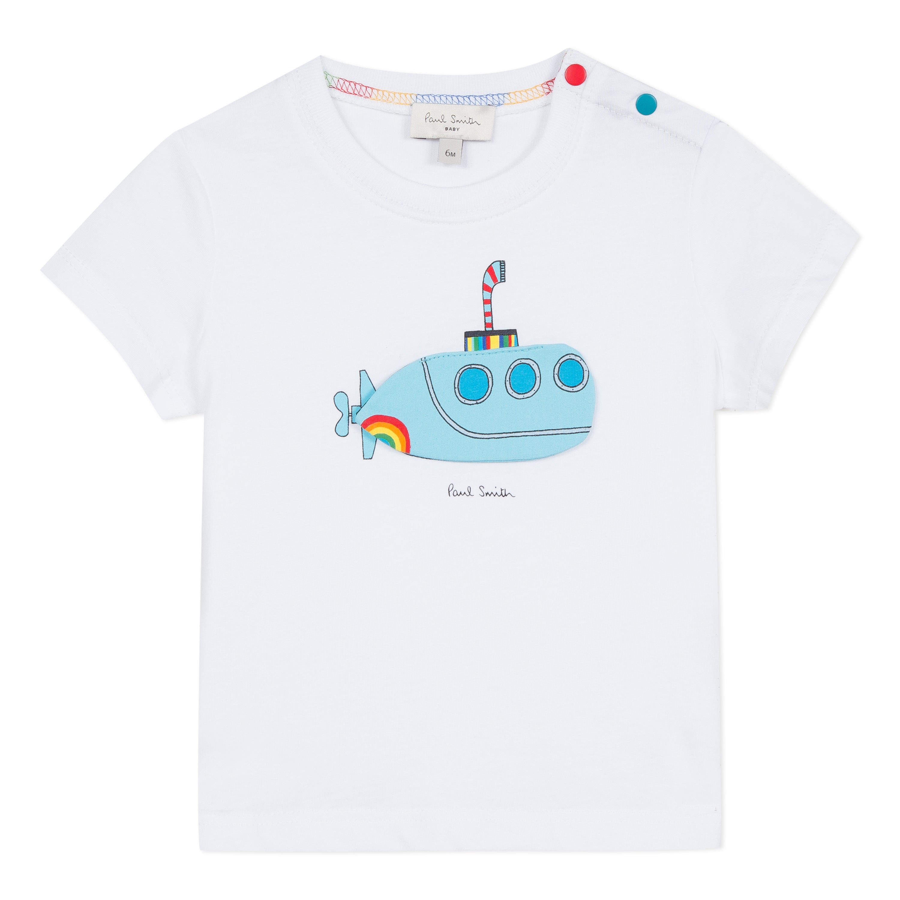 Baby Boys White Cotton T-shirt