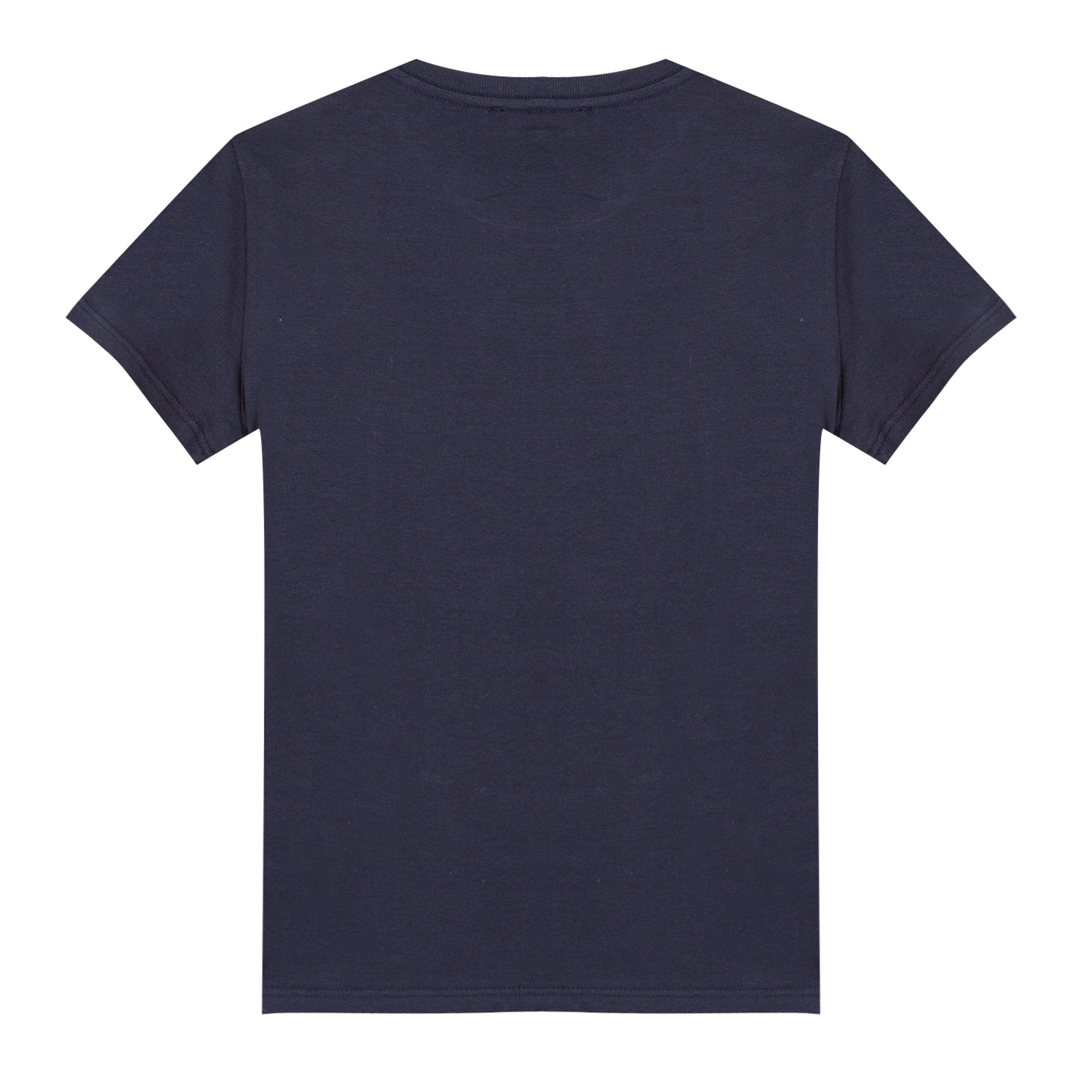 Boys Dark Blue Printed Cotton T-shirt