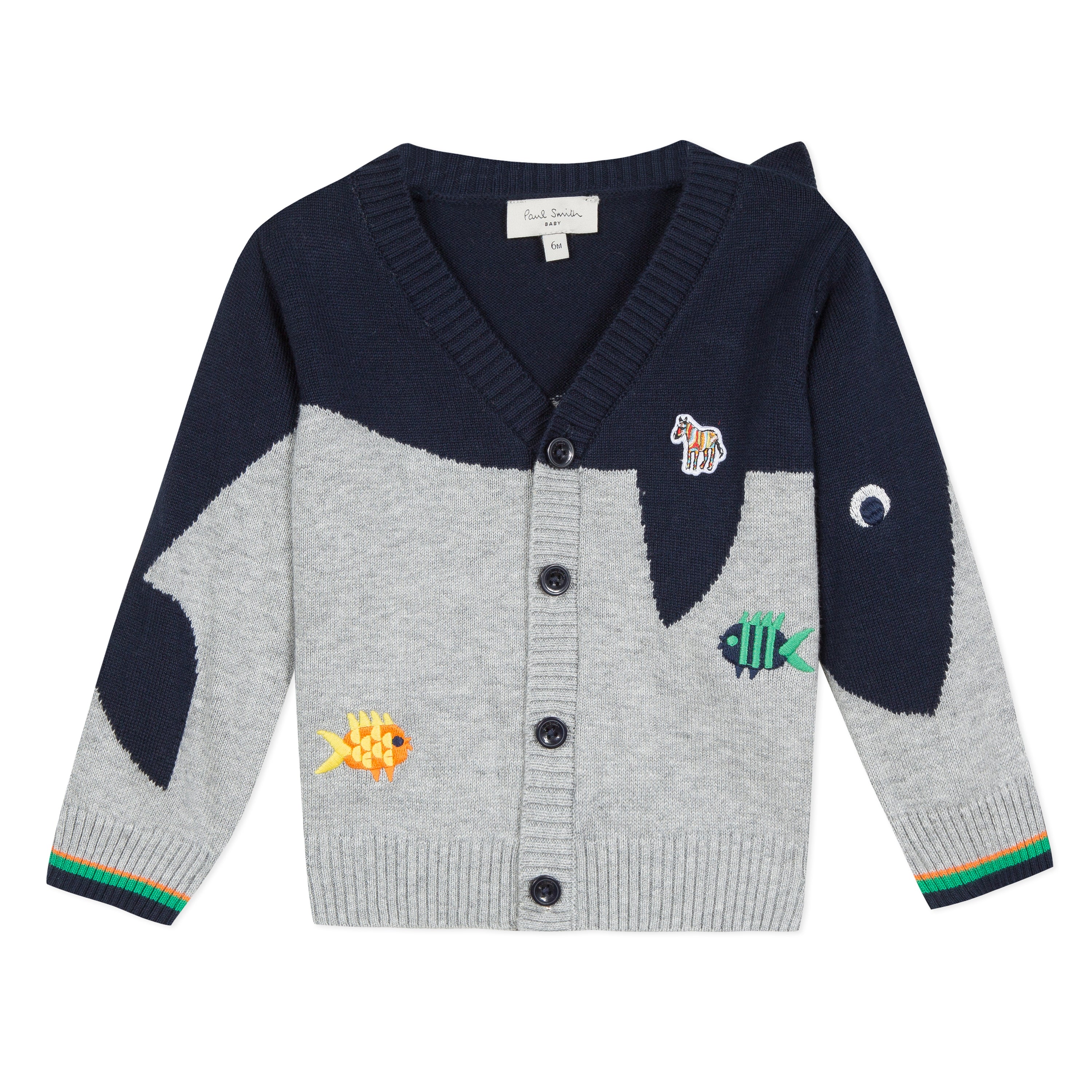 Baby Boys Grey Cotton Cardigan