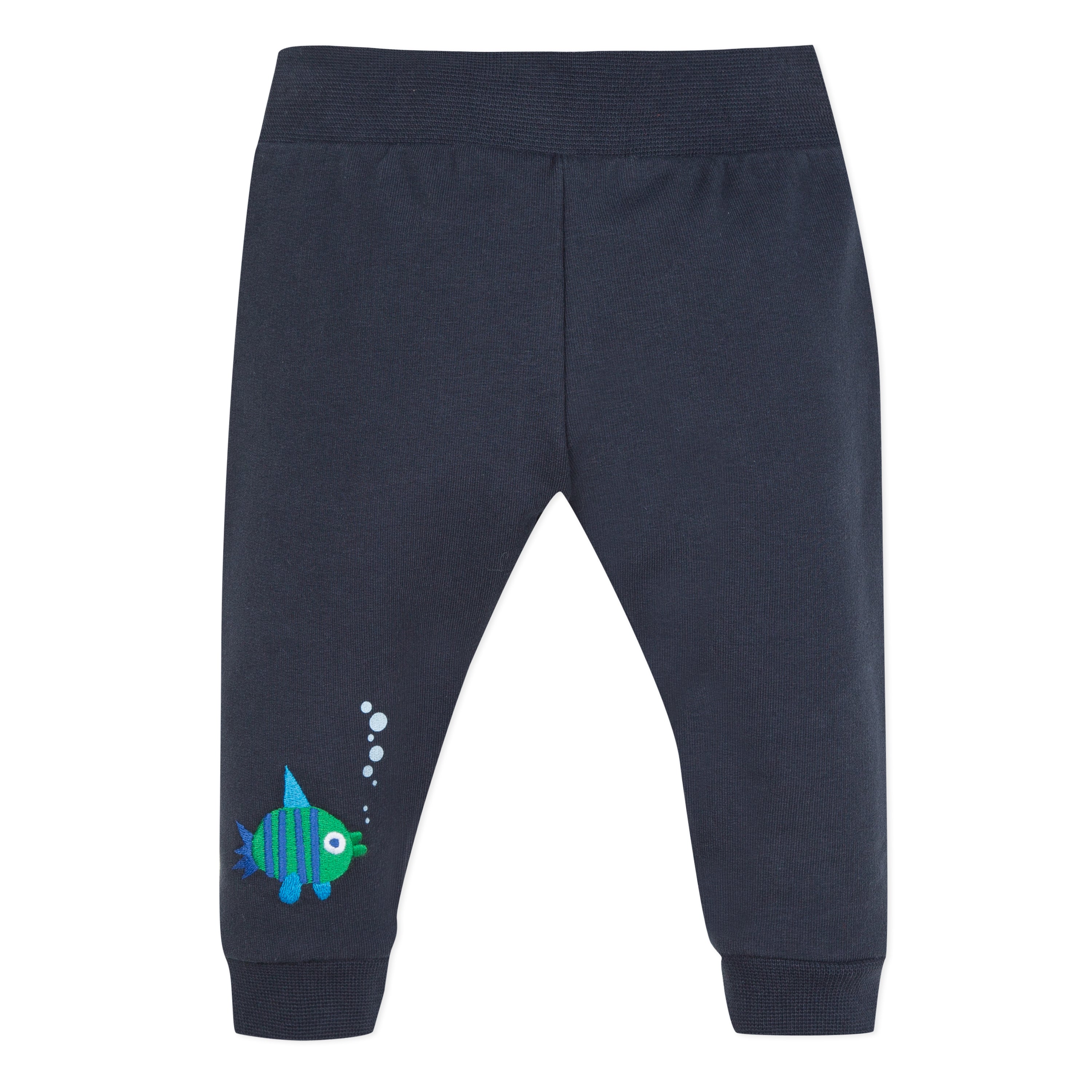 Baby Boys Dark Blue Cotton Trousers