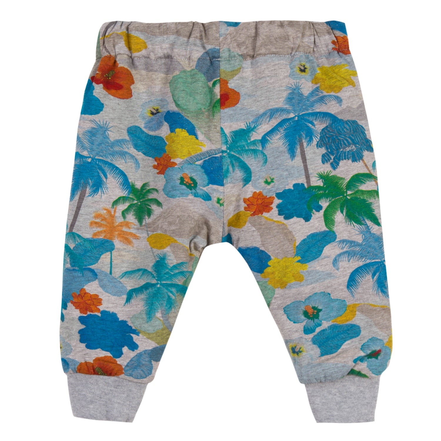 Baby Boys Grey Printed Cotton Trousers