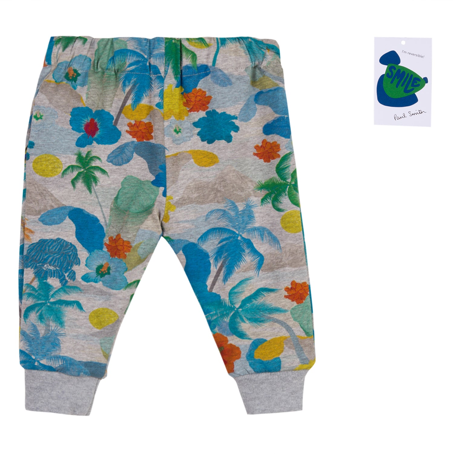 Baby Boys Grey Printed Cotton Trousers