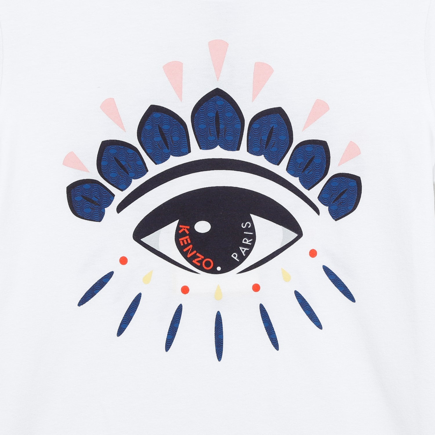 Girls White Eye Cotton T-shirt